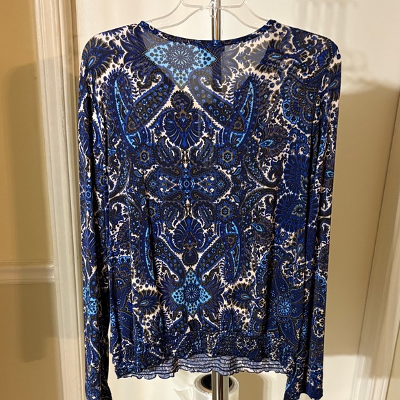 VENUS Blue and Black Paisley Blouse - Picture 5 of 5